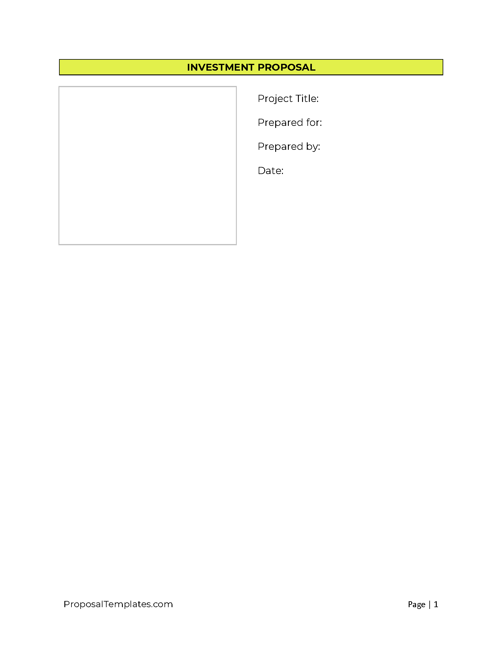 sources of investment proposal pdf